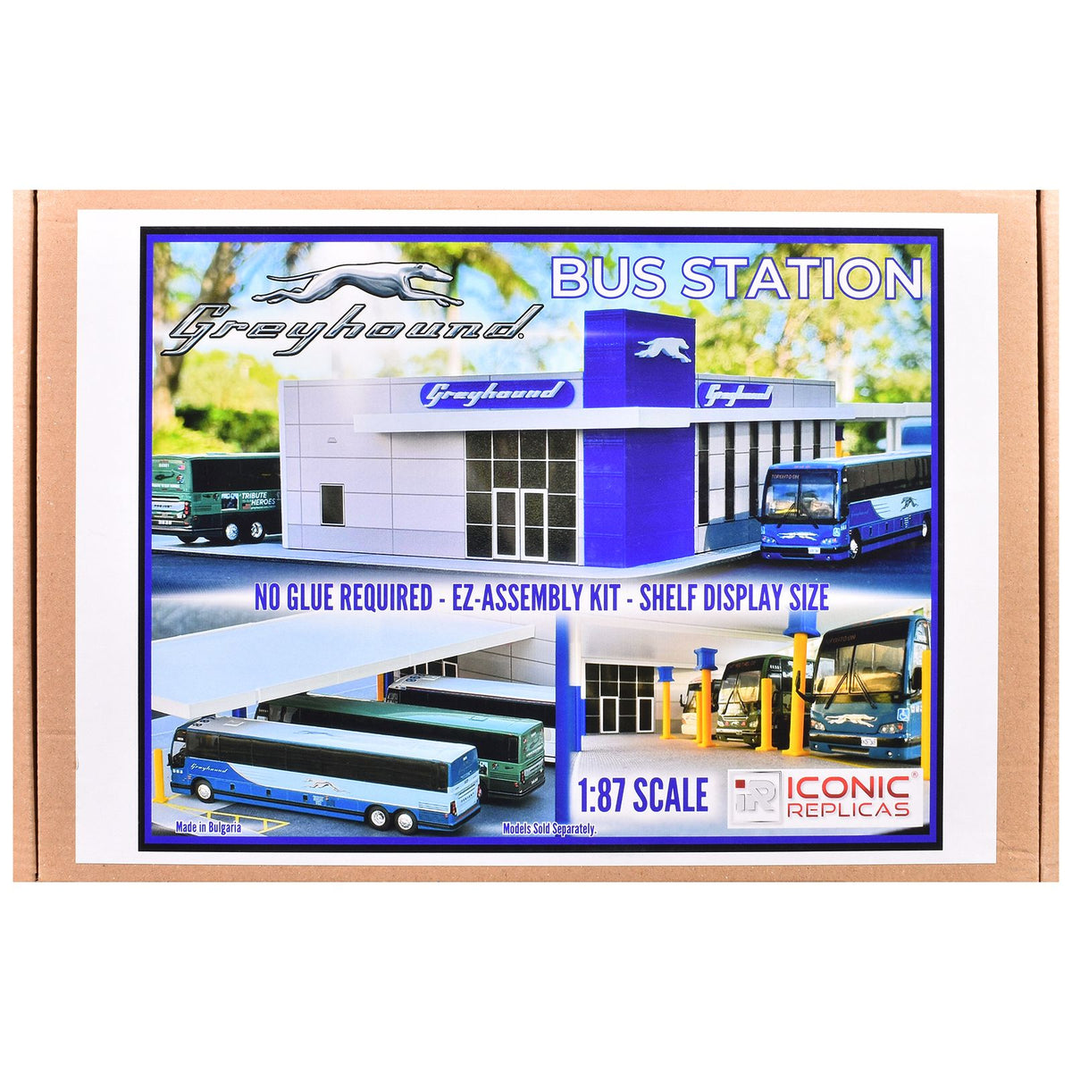 Greyhound Bus Station Diorama EZ Assembly Kit 1/87 (HO) Model by Iconic Replicas