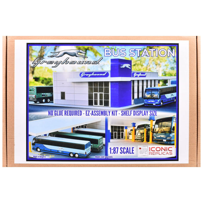 Greyhound Bus Station Diorama EZ Assembly Kit 1/87 (HO) Model by Iconic Replicas
