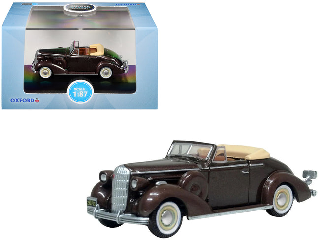 1936 Buick Special Convertible Bengal Brown Metallic 1/87 (HO) Scale Diecast Model Car by Oxford Diecast