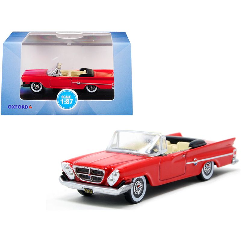 1961 Chrysler 300 Convertible Mardi Gras Red 1/87 (HO) Scale Diecast Model Car by Oxford Diecast