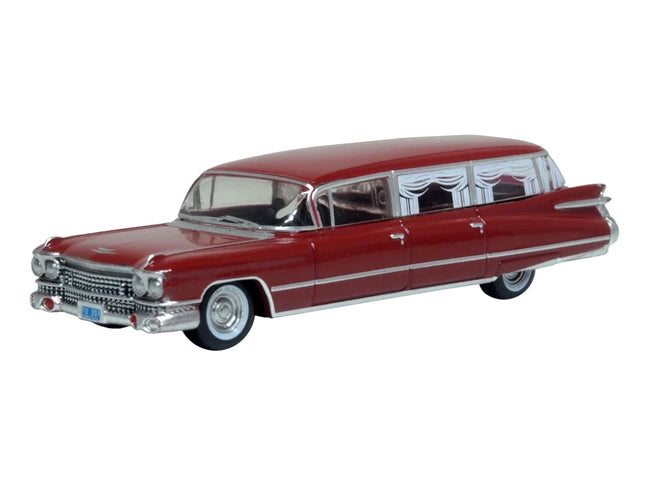 1959 Cadillac Miller-Meteor Futura Limousine Seminole Red 1/100 Scale Diecast Model Car by Oxford Diecast