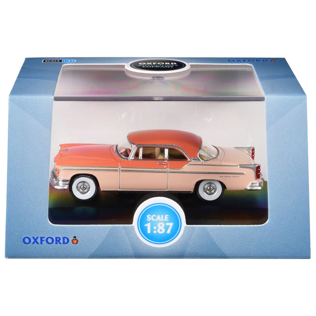 1955 Chrysler New Yorker Deluxe St. Regis Desert Sand and Canyon Tan 1/87 (HO) Scale Diecast Model Car by Oxford Diecast