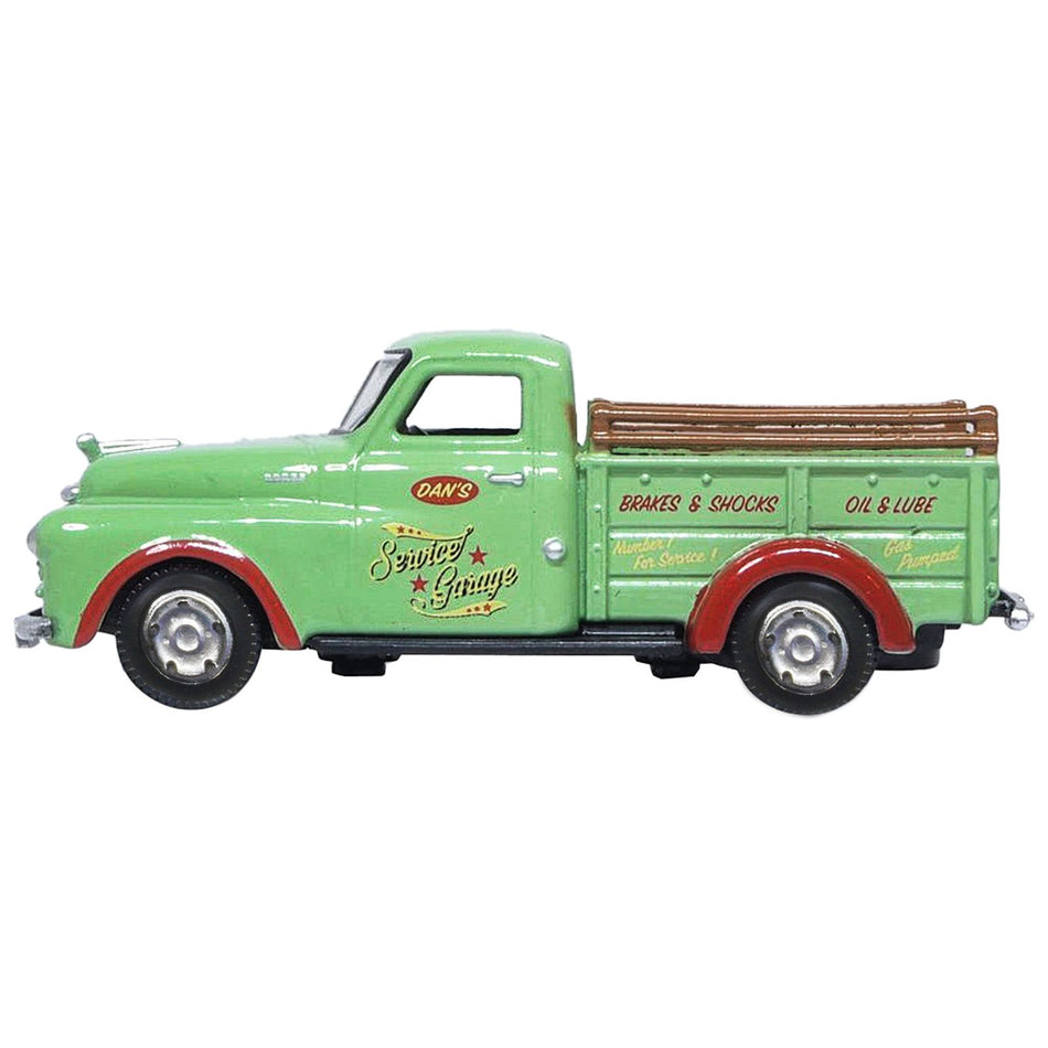 1948 Dodge B-1B Pickup Truck Green "Dan's Service Garage" 1/87 (HO) Scale Diecast Model Car by Oxford Diecast