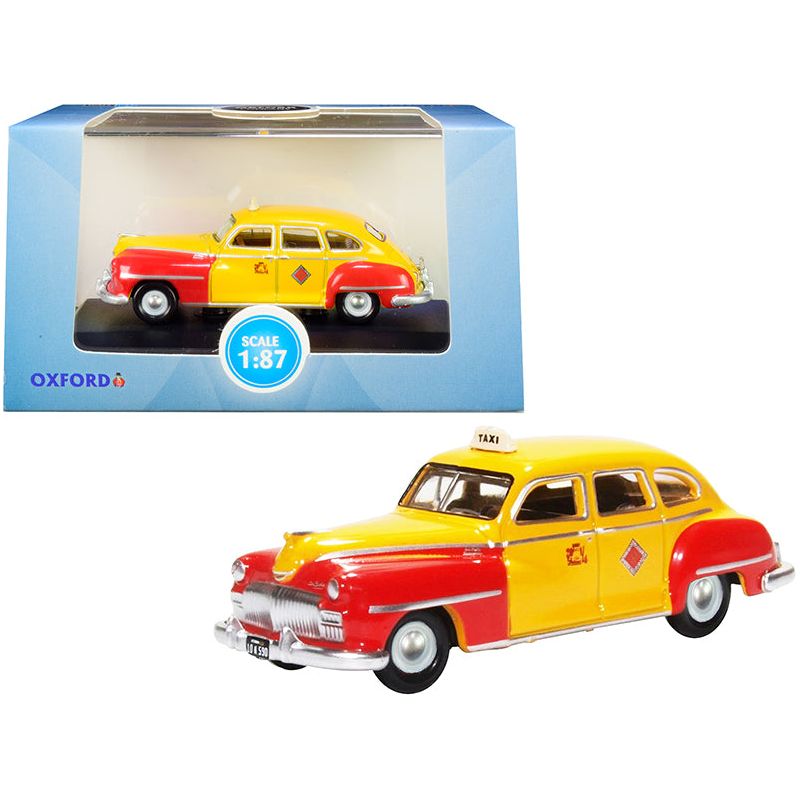 1946-1948 DeSoto Suburban Yellow and Red "San Francisco Taxi" "The Godfather" Movie 1/87 (HO) Scale Diecast Model Car by Oxford Diecast