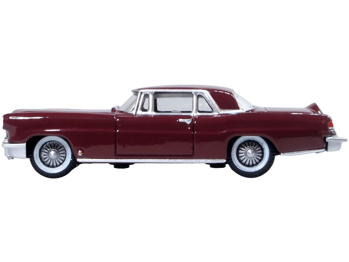 1956 Lincoln Continental Mark II Dark Red 1/87 (HO) Scale Diecast Model Car by Oxford Diecast