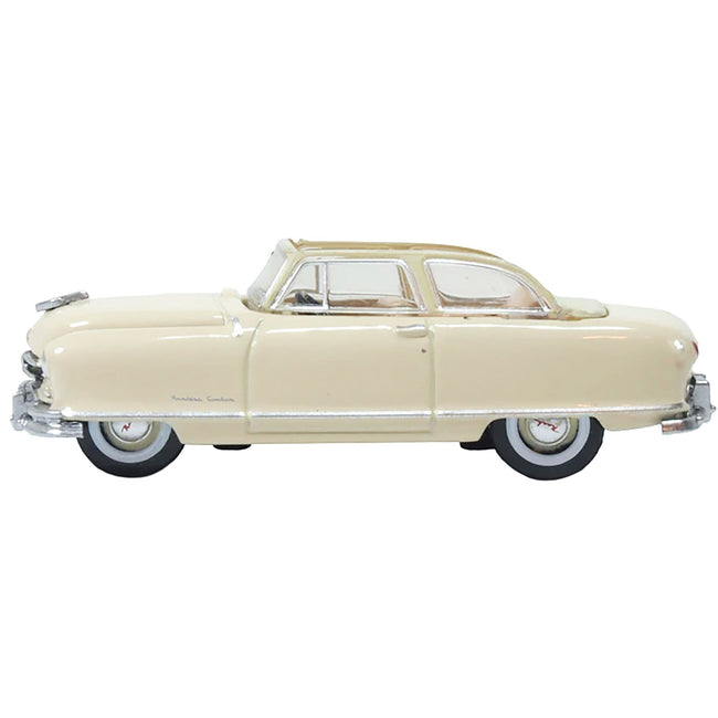 1950 Nash Rambler Custom Landau Convertible (Open) Champagne Ivory 1/87 (HO) Scale Diecast Model Car by Oxford Diecast