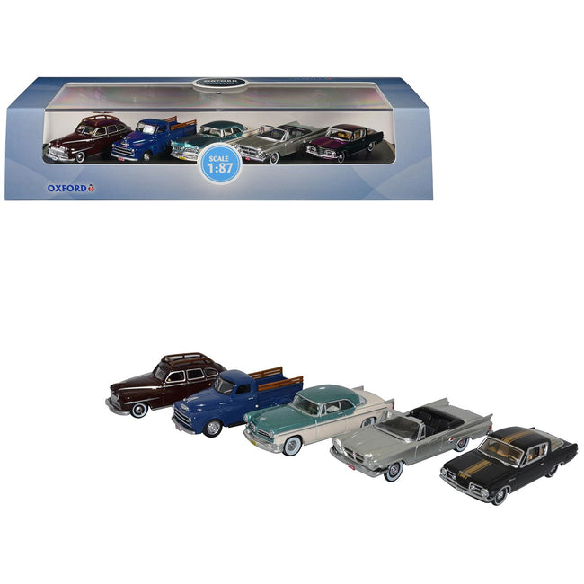 Chrysler Centenary 5 Piece Set 1/87 (HO) Scale Diecast Model Cars by Oxford Diecast