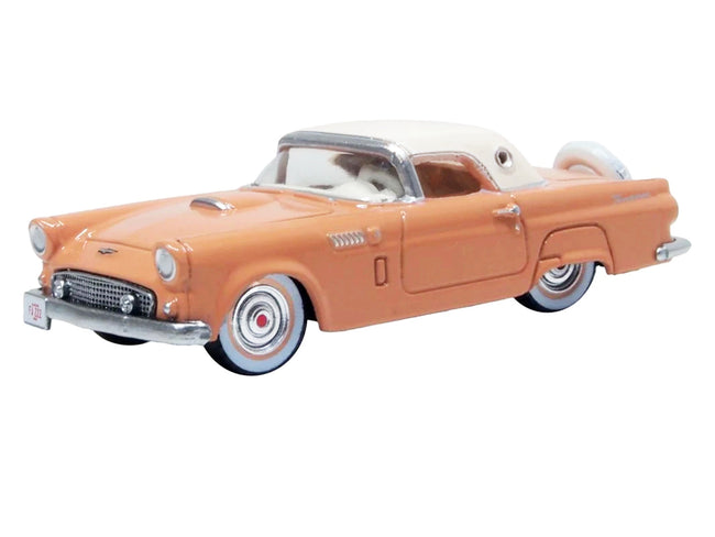 1956 Ford Thunderbird Buckskin Tan with Cream Top 1/87 (HO) Scale Diecast Model Car by Oxford Diecast