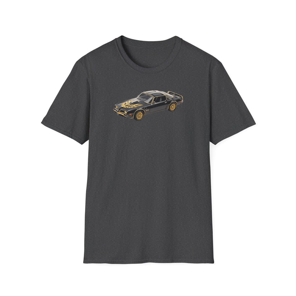 1977 Pontiac Firebird T/A Trans Am Starlite Black with Golden Eagle Hood - Inspired T-Shirt - American Muscle