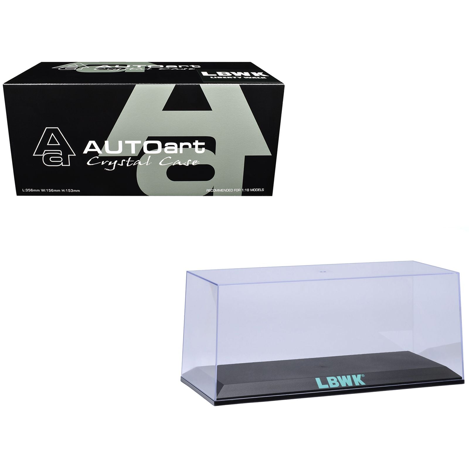 Collectible Display Show Case with Black Plastic Base and Green