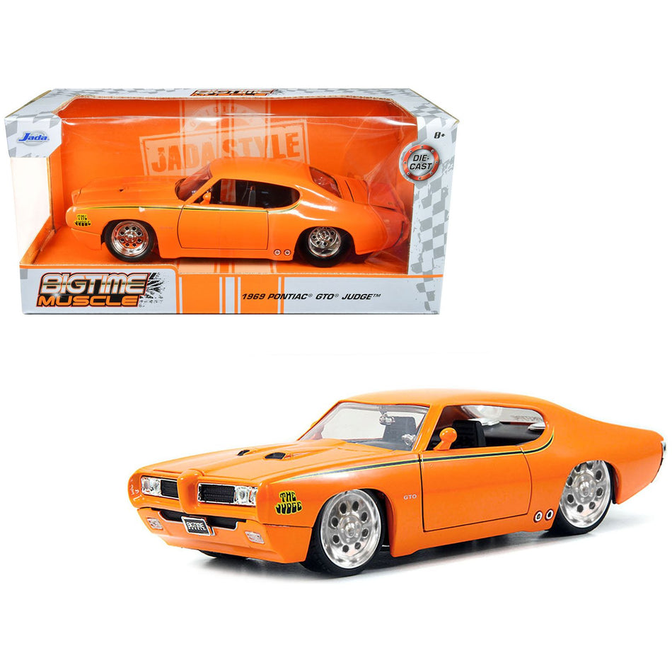 1969 Pontiac GTO Judge Pro Stock Orange 1/24 Diecast Car Model by Jada