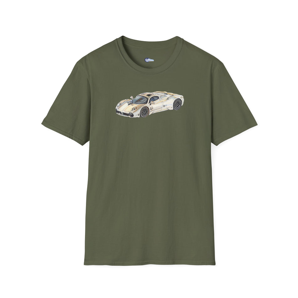 Vintage Sketch Art Pagani Utopia Inspired T-Shirt, Supercar Car Tee, Classic