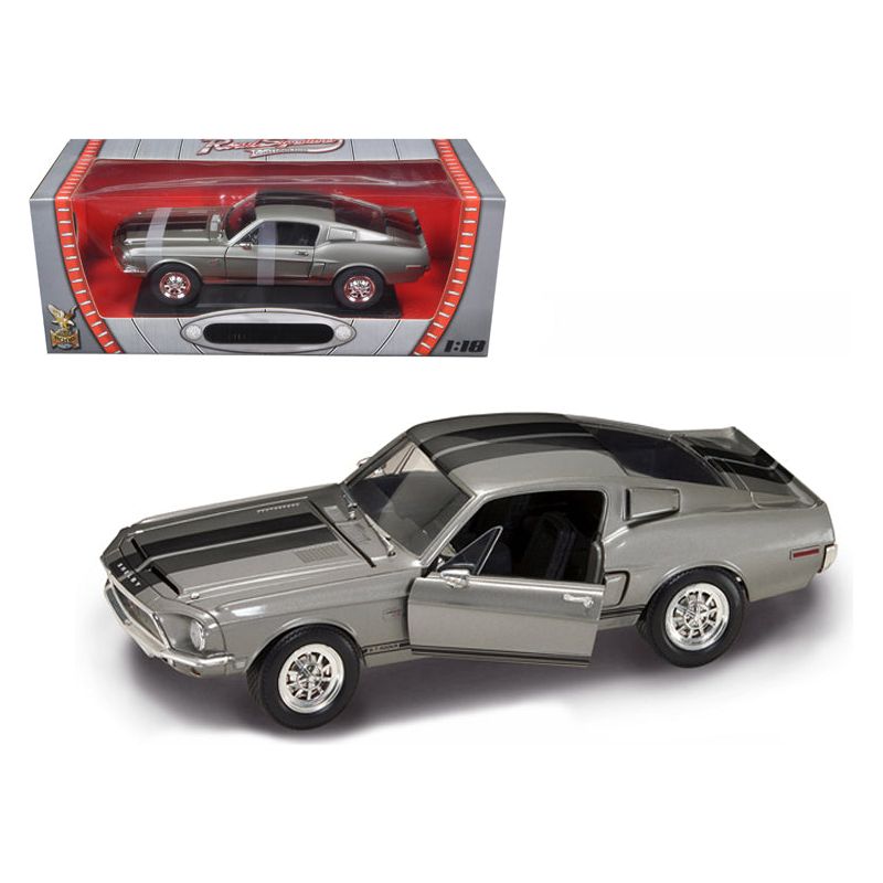 1968 Shelby GT 500KR Silver 1/18 Diecast Model Car by Road Signature