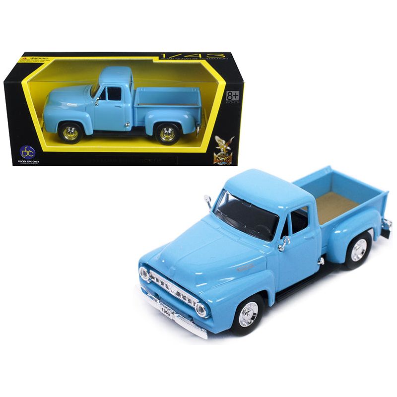 1953 Ford F-100 Pickup Truck Light Blue 1/43 Diecast Model Car by Road Signature