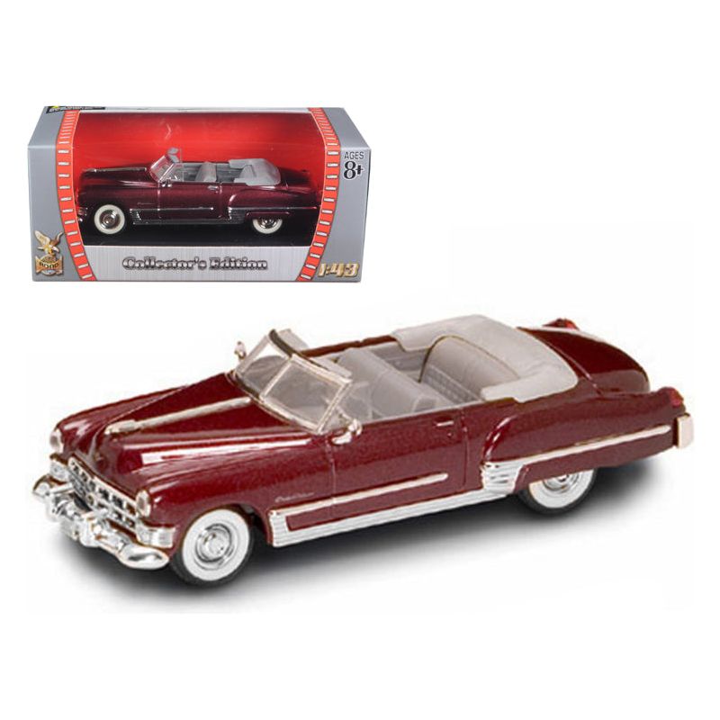 1949 Cadillac Coupe DeVille Convertible Burgundy Metallic 1/43 Diecast Car by Road Signature