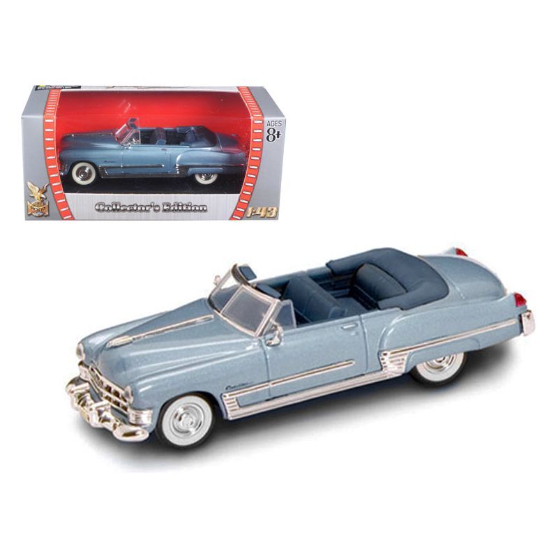 1949 Cadillac Coupe DeVille Convertible Blue Metallic 1/43 Diecast Model Car by Road Signature