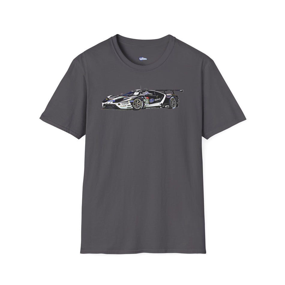 Cartoon Art 24 Hours of Le Mans Ford GT Unisex T-Shirt - Racing Enthusiast Apparel