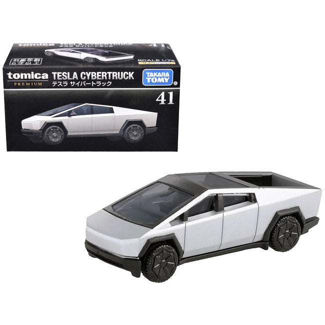Tesla Cybertruck Pickup Truck Brushed Metal 1/75 Diecast Model Car by Tomica