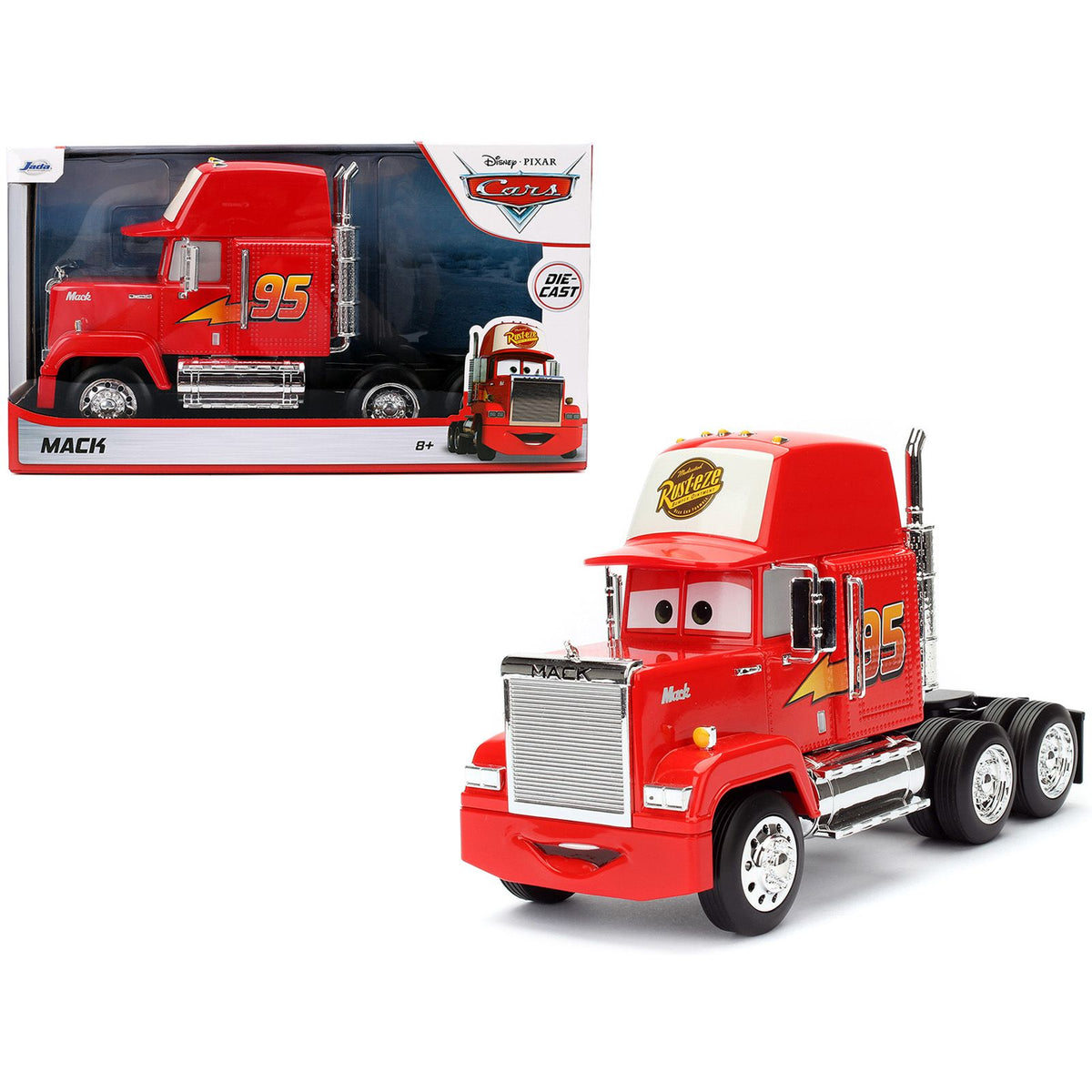 Mack Truck #95 Red "Cars" (2006) Movie "Hollywood Rides" Series Diecast Model Car by Jada