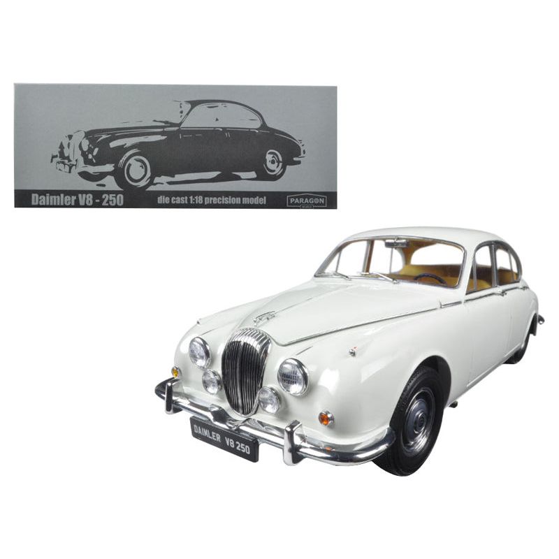 1967 Daimler V8-250 English White Left Hand Drive 1/18 Diecast Model Car by Paragon