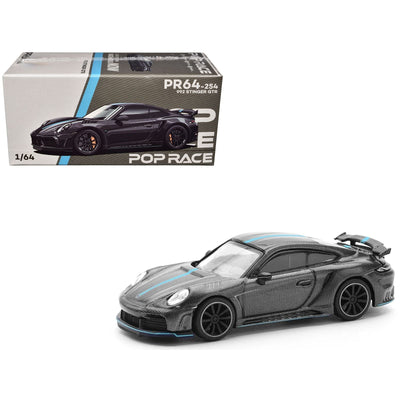 992 Stinger GTR Carbon Edition with Blue Stripe 1/64 Diecast Model Car by Pop Race-Pop Race-ModelCars.com
