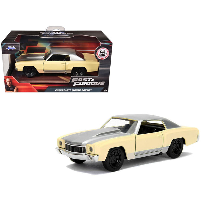 Chevrolet Monte Carlo Cream with Silver Hood and Top "The Fast and the Furious: Tokyo Drift" (2006) Movie "Fast & Furious" Series 1/32 Diecast Model Car by Jada