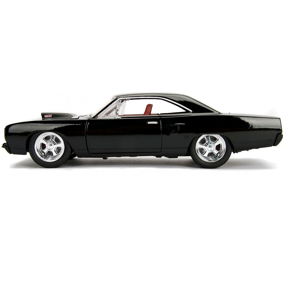 1970 Plymouth Road Runner 440 Black with Red Interior "Bigtime Muscle" Series 1/24 Diecast Model Car by Jada