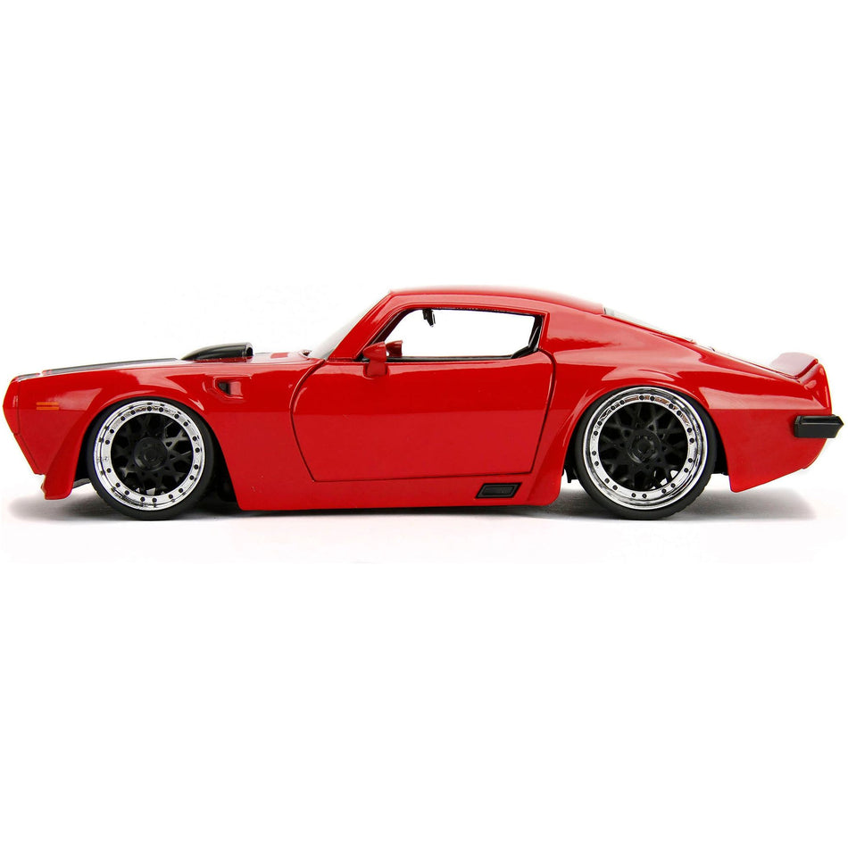 1972 Pontiac Firebird Red with Black Hood Stripe "Bigtime Muscle" Series 1/24 Diecast Model Car by Jada