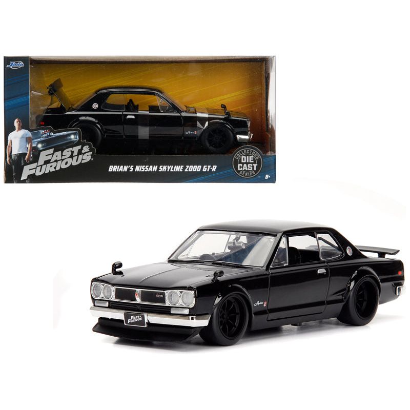 Brian's Nissan Skyline 2000 GT-R RHD (Right Hand Drive) Black "Fast & Furious" Movie 1/24 Diecast Model Car by Jada