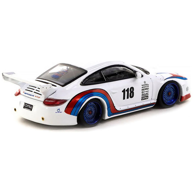 997 Old & New Body Kit 118 White with Red and Blue Stripes "Spyder" "Hobby64" Series 1/64 Diecast Model Car by Tarmac Works - Tarmac Works - ModelCars.com