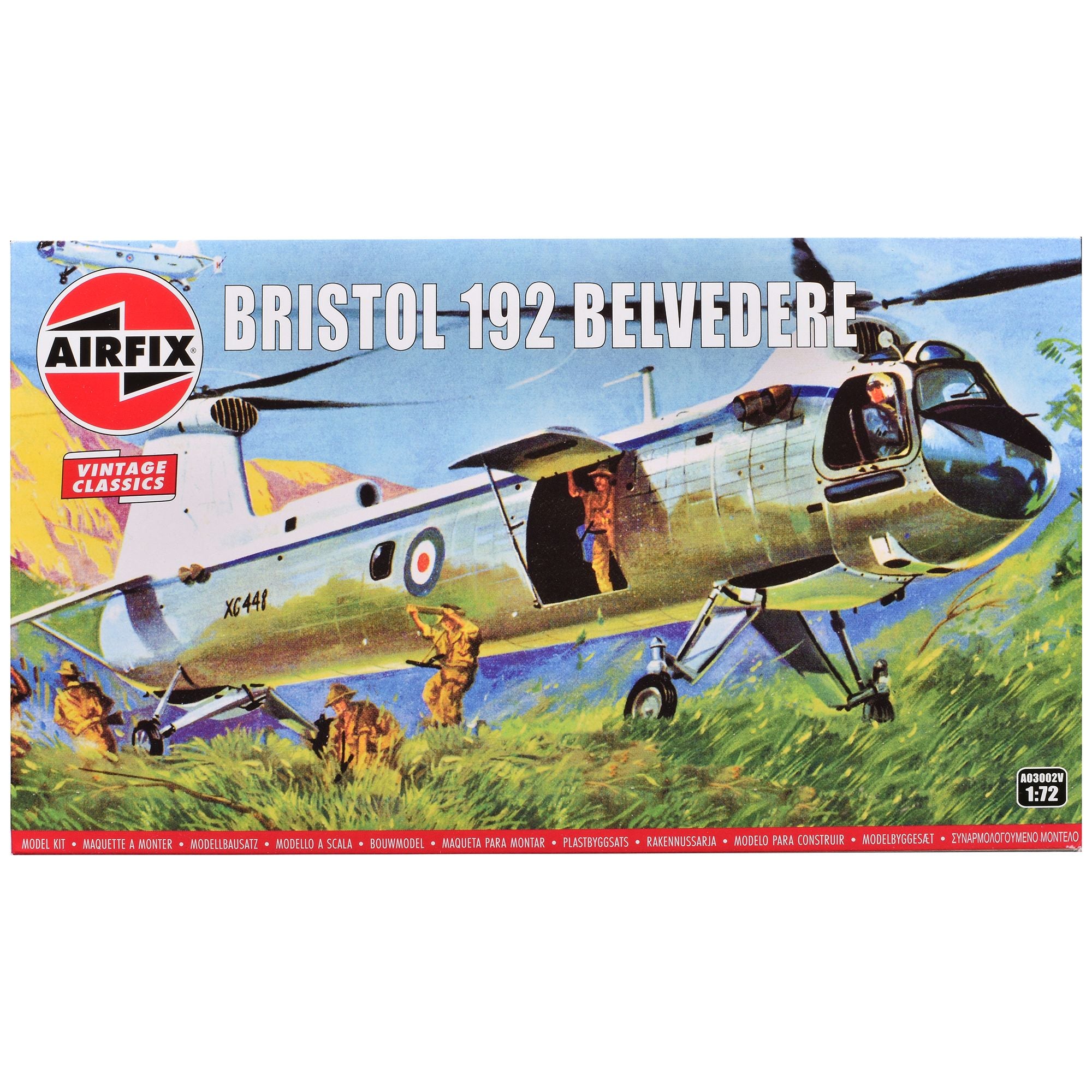 Level 2 Model Kit Bristol 192 Belvedere Helicopter with 2 Scheme Options 1/72 Plastic Model Kit by Airfix