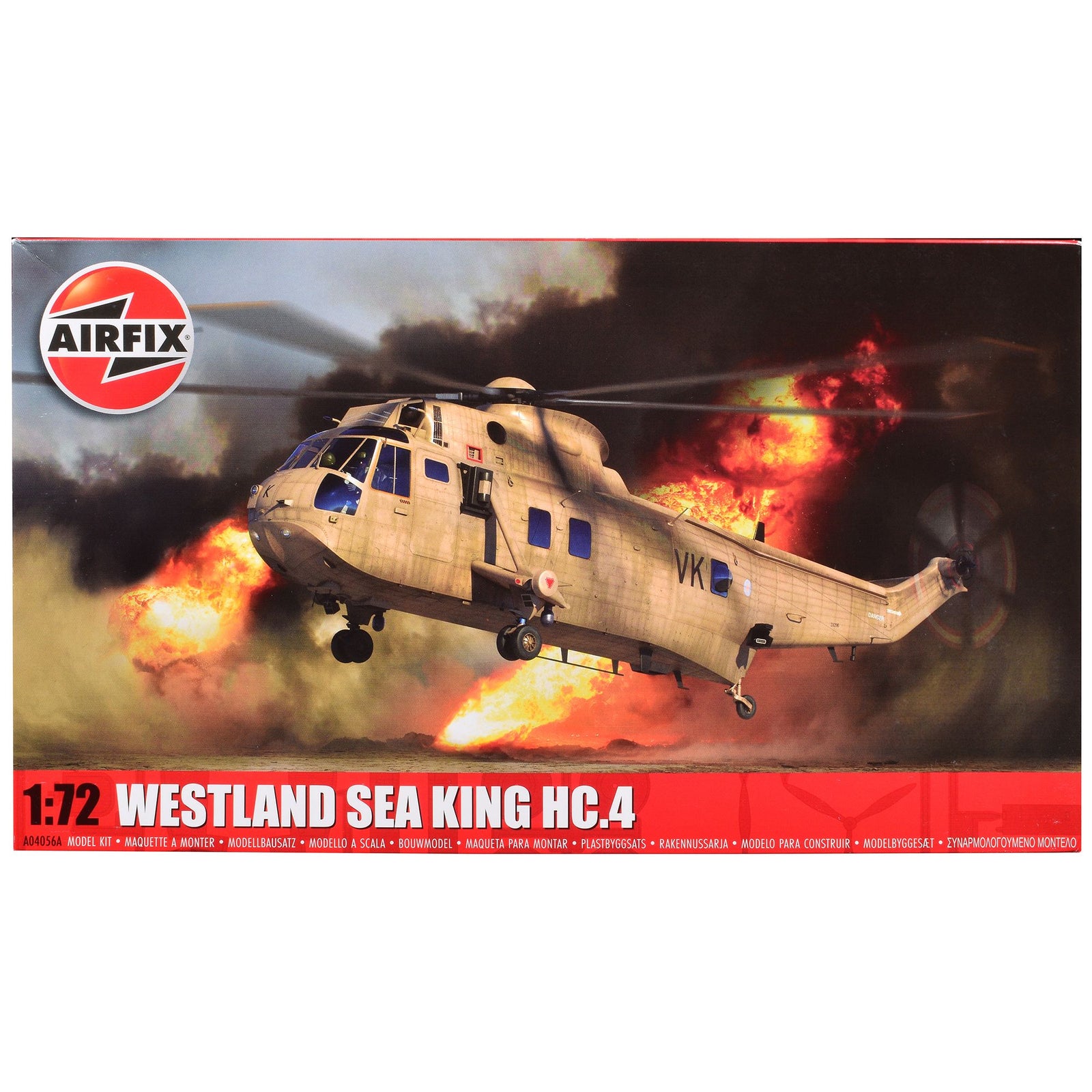 Level 3 Model Kit Westland Sea King HC.4 Helicopter with 2 Scheme Options 1/72 Plastic Model Kit by Airfix
