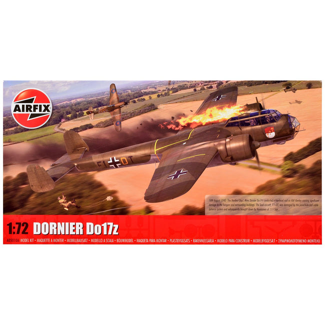 Level 3 Model Kit Dornier Do 17z Bomber Aircraft with 2 Scheme Options 1/72 Plastic Model Kit by Airfix
