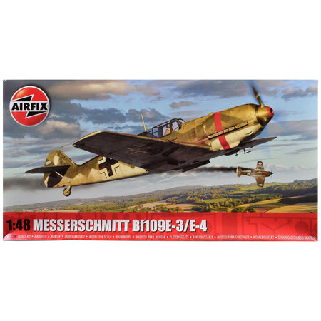 Level 2 Model Kit Messerschmitt Bf109E-3/E-4 Fighter Aircraft with Scheme Options 1/48 Plastic Model Kit by Airfix