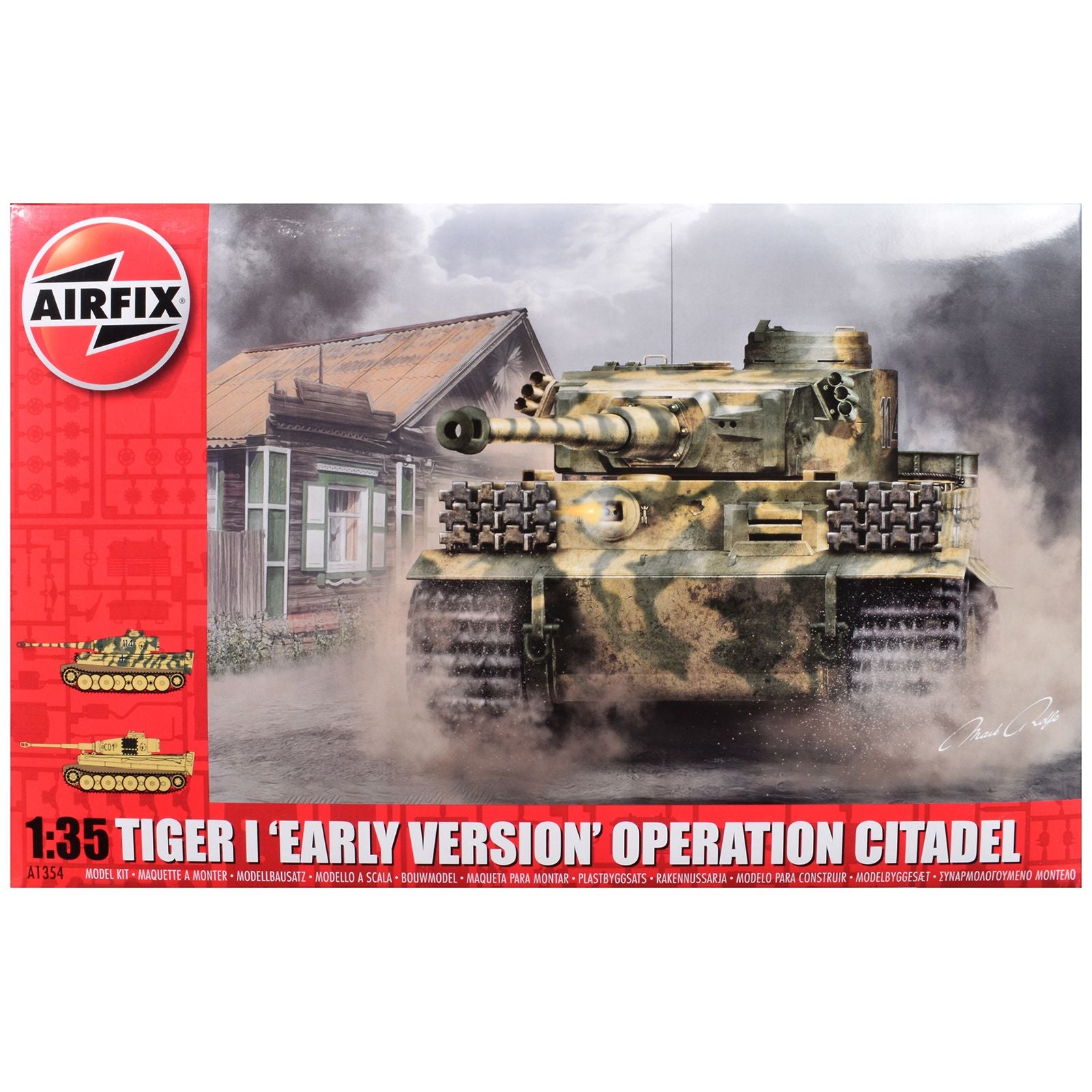 Level 3 Model Kit Tiger I Early Version Tank "Operation Citadel" with 2 Scheme Options (Level 3) 1/35 Plastic Model Kit by Airfix