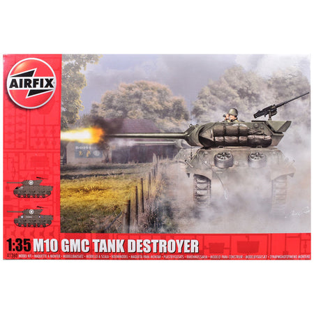 Level 3 Model Kit M10 Gun Motor Carriage (GMC) Tank Destroyer with 2 Scheme Options 1/35 Plastic Model Kit by Airfix