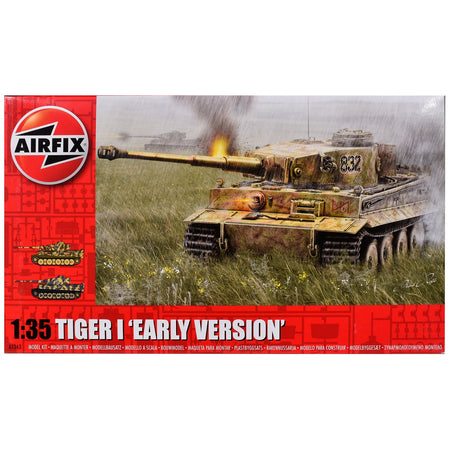 Level 3 Model Kit German Tiger I "Early Version" Tank with 2 Scheme Options 1/35 Plastic Model Kit by Airfix