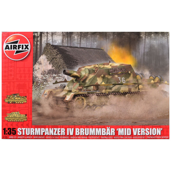 Level 3 Model Kit Sturmpanzer IV Brummbar "Mid Version" Tank with 2 Scheme Options 1/35 Plastic Model Kit by Airfix