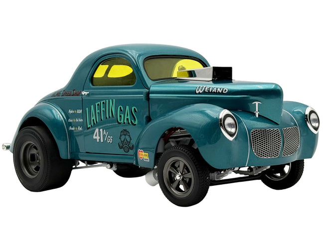 1940 Gasser "Laffin Gas" Teal Metallic with Graphics Limited Edition to 306 pieces Worldwide 1/18 Diecast Model Car by ACME
