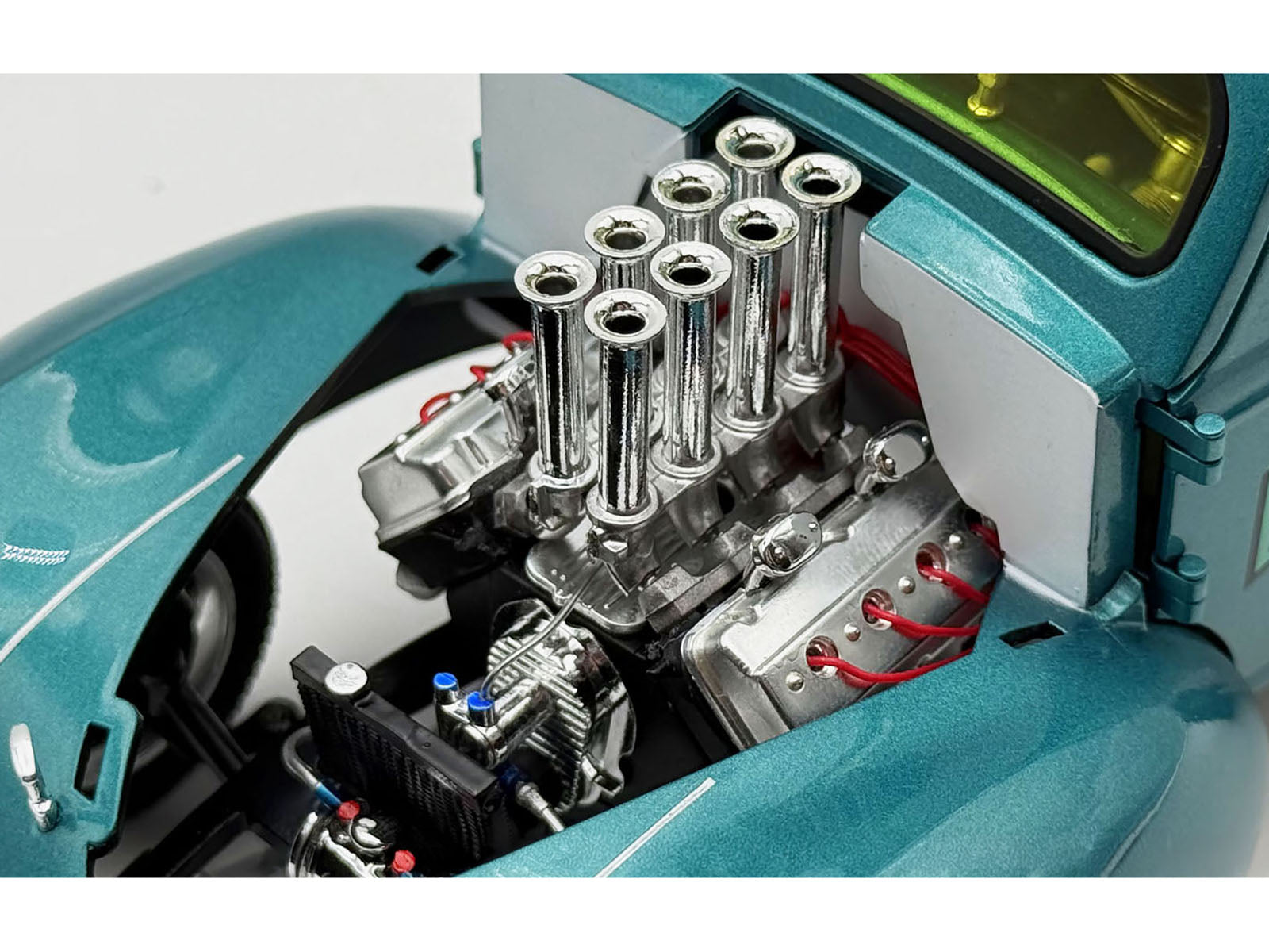 1940 Gasser "Laffin Gas" Teal Metallic with Graphics Limited Edition to 306 pieces Worldwide 1/18 Diecast Model Car by ACME