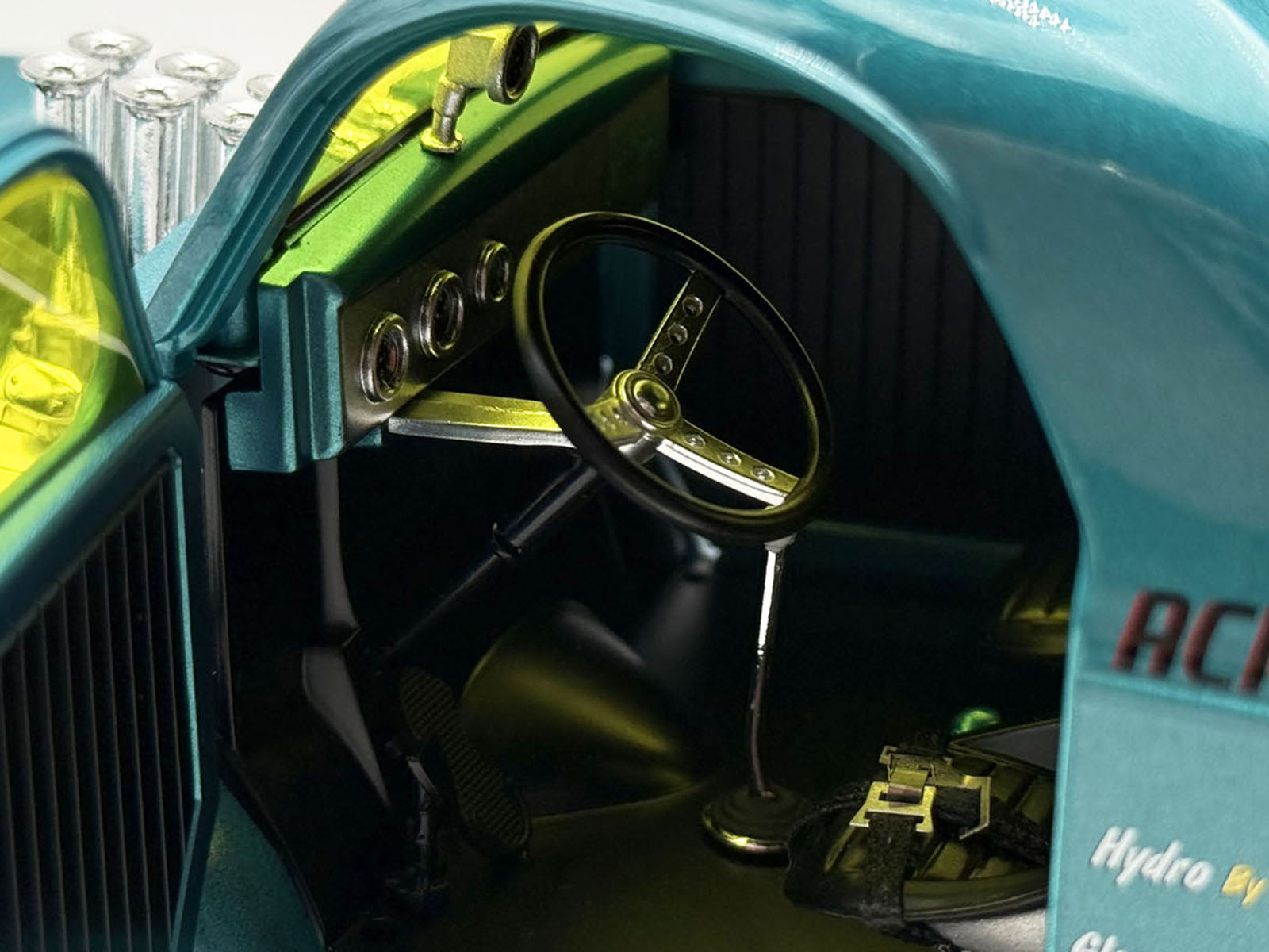1940 Gasser "Laffin Gas" Teal Metallic with Graphics Limited Edition to 306 pieces Worldwide 1/18 Diecast Model Car by ACME