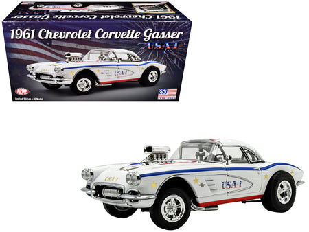 1961 Chevrolet Corvette Grand Sport Gasser "USA-1" White with Blue and Red Stripes Limited Edition to 362 pieces Worldwide 1/18 Diecast Model Car by ACME