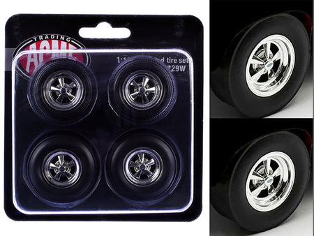 "Cragar" Wheel and Tire Set of 4 pieces from "1970 Pontiac GTO Ram Air IV" for 1/18 Scale Models by Acme