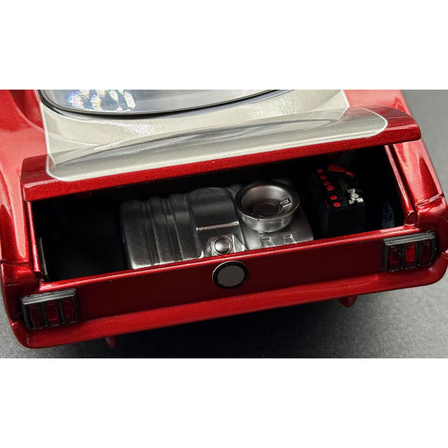 1965 Shelby GT350R Pro Touring Red Metallic with Silver Hood and Trunk Limited Edition to 350 pieces Worldwide 1/18 Diecast Model Car by ACME