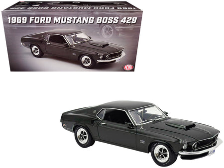 1969 Ford Mustang BOSS 429 Black Jade Metallic Limited Edition to 429 pieces Worldwide 1/18 Diecast Model Car by ACME