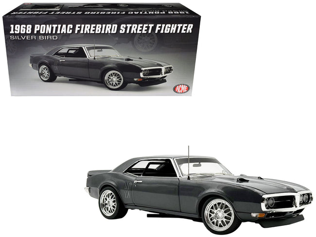1968 Pontiac Firebird Street Fighter "Silver Bird" Gun Metal Gray Metallic Limited Edition to 400 pieces Worldwide 1/18 Diecast Model Car by ACME