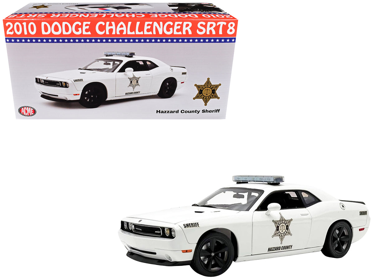 2010 Dodge Challenger SRT8 "Hazzard County Sheriff" White Limited Edition to 300 pieces Worldwide 1/18 Diecast Model Car by ACME