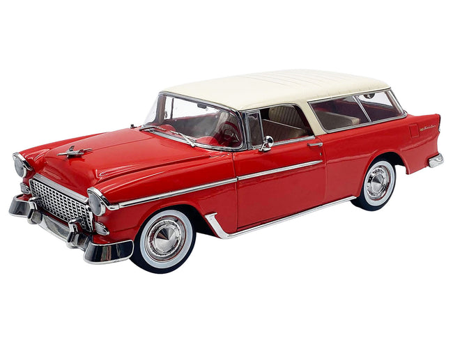 1955 Chevrolet Bel Air Nomad Red with Cream Top Limited Edition to 958 pieces Worldwide 1/18 Diecast Model Car by ACME