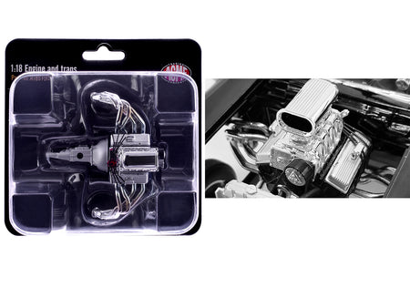Blown 427 Engine & Transmission Replica from "1957 Chevrolet 150 Gasser" 1/18 Model by ACME