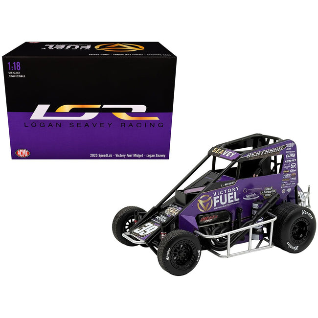 Midget Sprint Car #39 Logan Seavey "Victory Fuel" Swindell Speedlab (2025) 1/18 Diecast Model Car by ACME